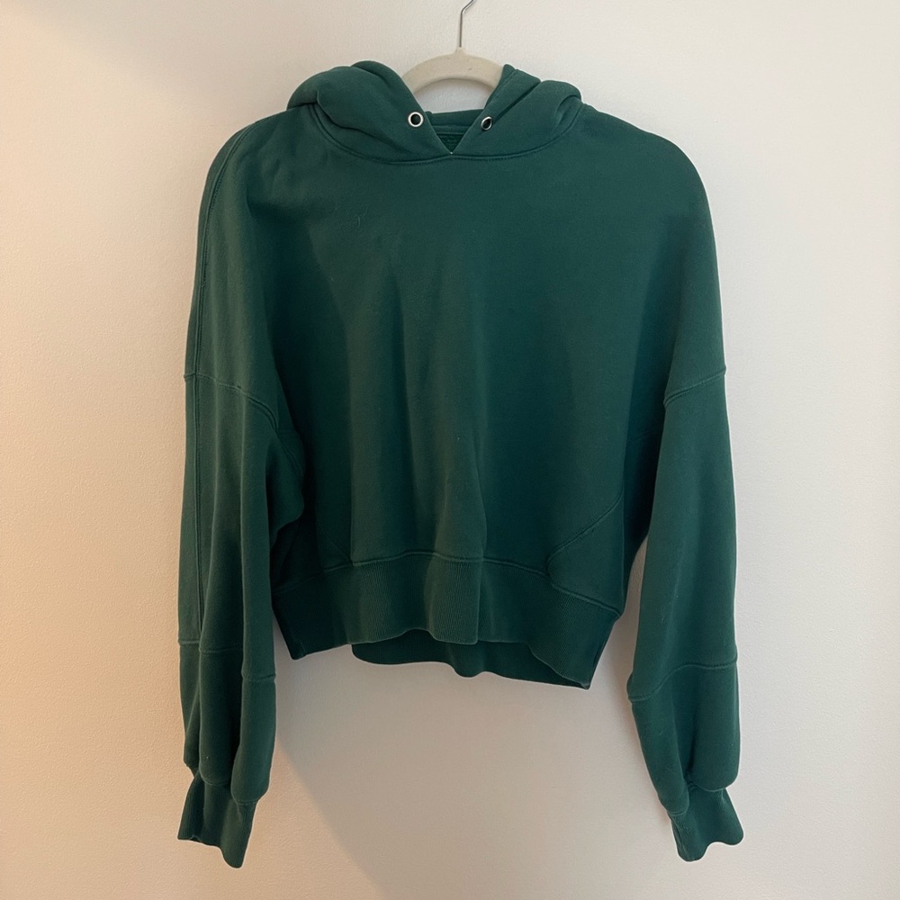 A&F green cropped hoodie